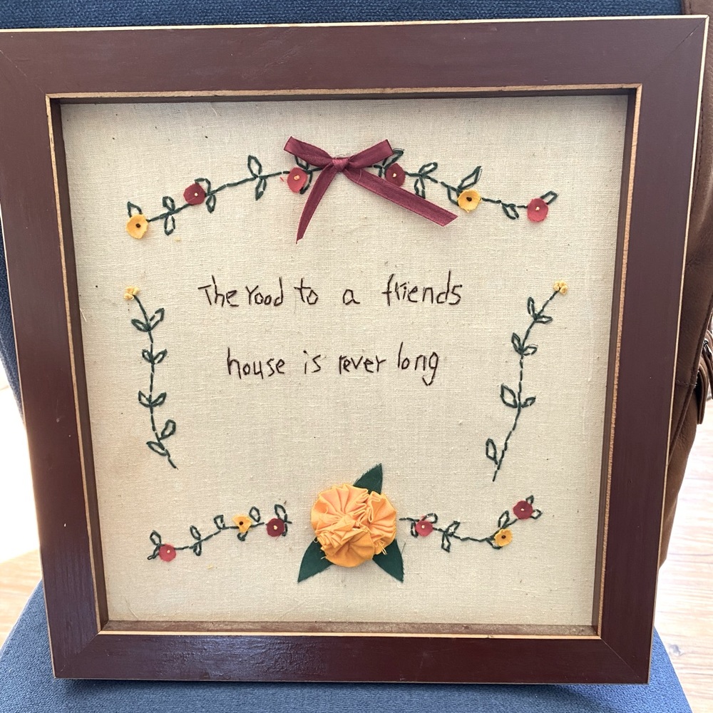 The road to a friends house… Vtg framed xstch